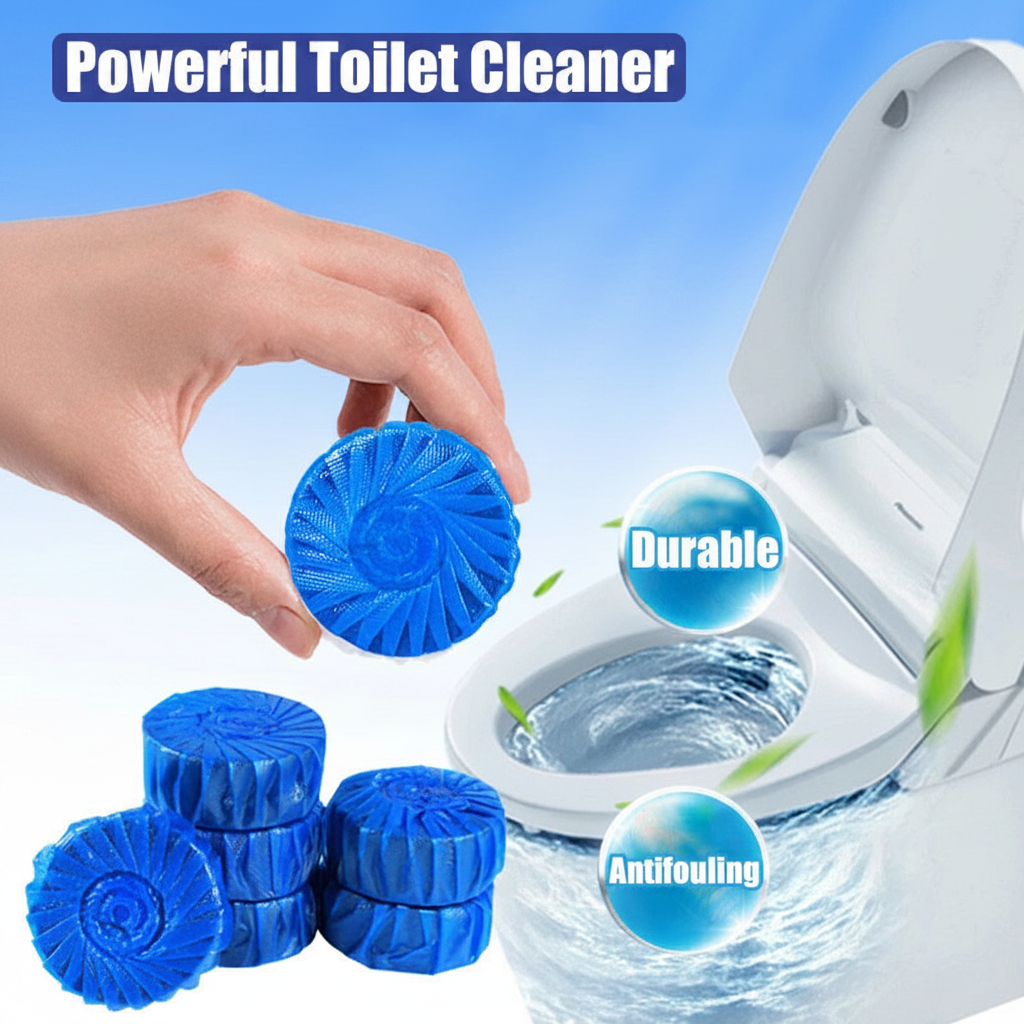 10 Pcs Imported Tablets for Toilet Flush Tank Cleaner with Powerful Scent 3000 Flush Shots & Fast Stain Remover
