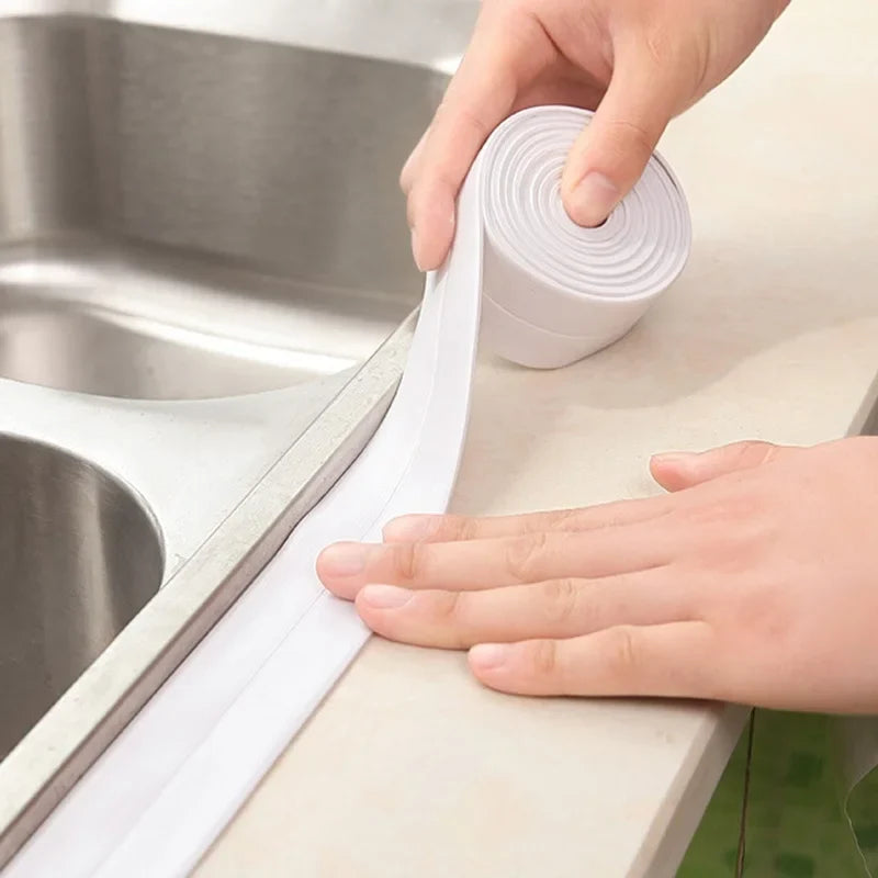 Waterproof Self-Adhesive Kitchen Sink Sticker For Bathroom Corner & Wall Sealing Strip