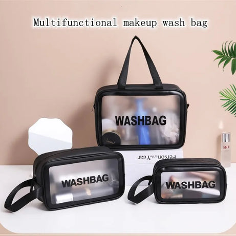 Clear Travel Toiletries Bag | Waterproof Cosmetic Makeup Wash Bag