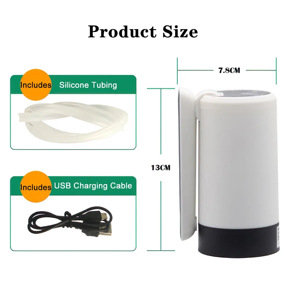 Rechargeable Water Dispenser Pump Foldable Desktop Automatic Drinking Water Machine with USB Charging for Home, Office, Travel, Camping
