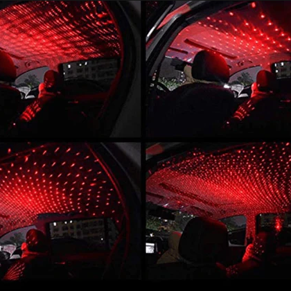 Auto Rotating Adjustable Car Interior Ceiling LED Light - Car Interior Decor - USB LED Roof Projection Atmosphere Star Light in Just Rs 999