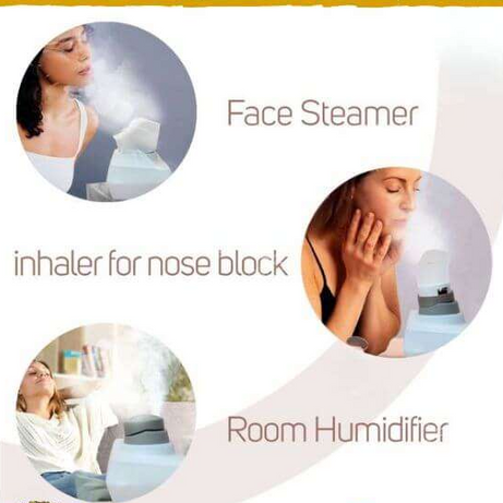 3 in 1 Steam Facial Vapor Therapy - Steam Facial, Baby Steamer, Room Humidifier For Inhaler Nose Blockage and Skin Moisturizer in Rs 1199