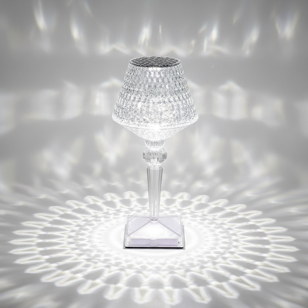Portable USB Rechargeable Crystal Lamp With Touch Control For Living Room, Home, Office, Decorative Table Light and Party Dinner