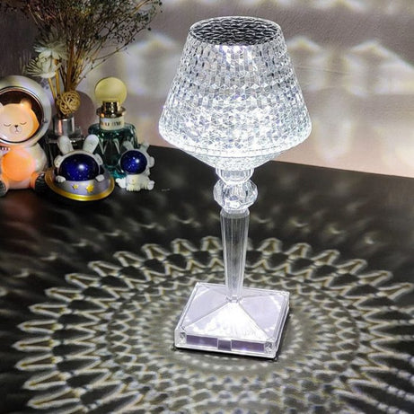Portable USB Rechargeable Crystal Lamp With Touch Control For Living Room, Home, Office, Decorative Table Light and Party Dinner