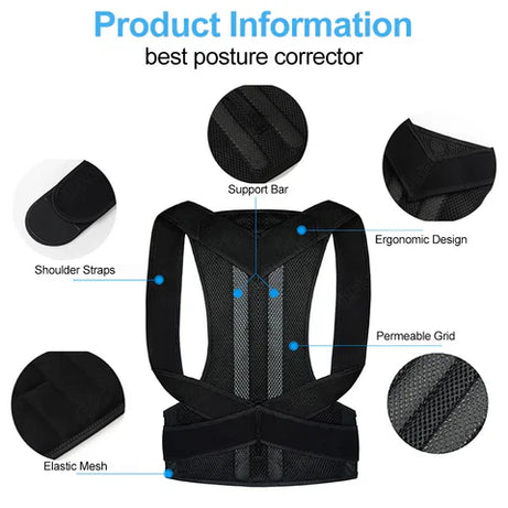 Adjustable Posture Corrector Belt for Waist and Back Support