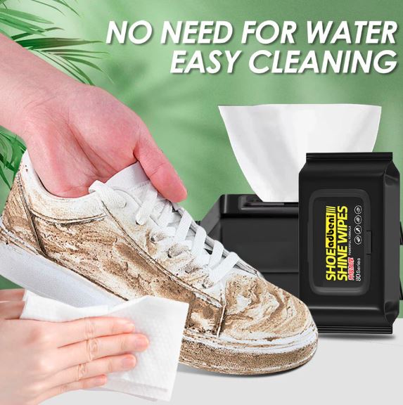 (Pack of 2) Disposable Shoe Cleaning Wet Wipes For Quick Shine