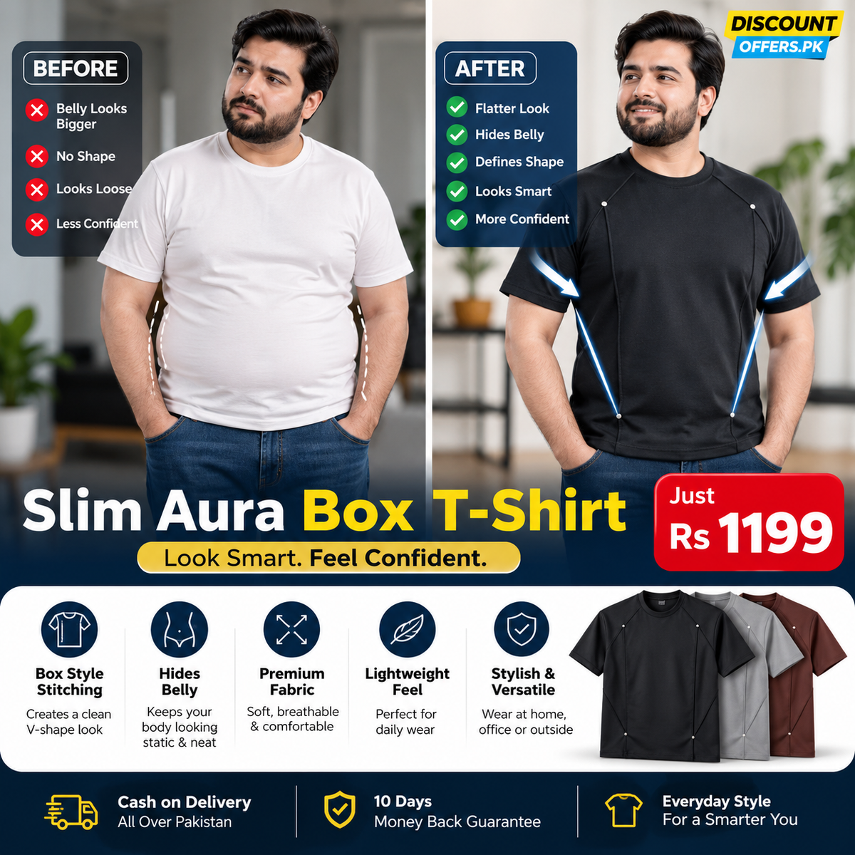 Slim Aura Box T-Shirt for Smart Look