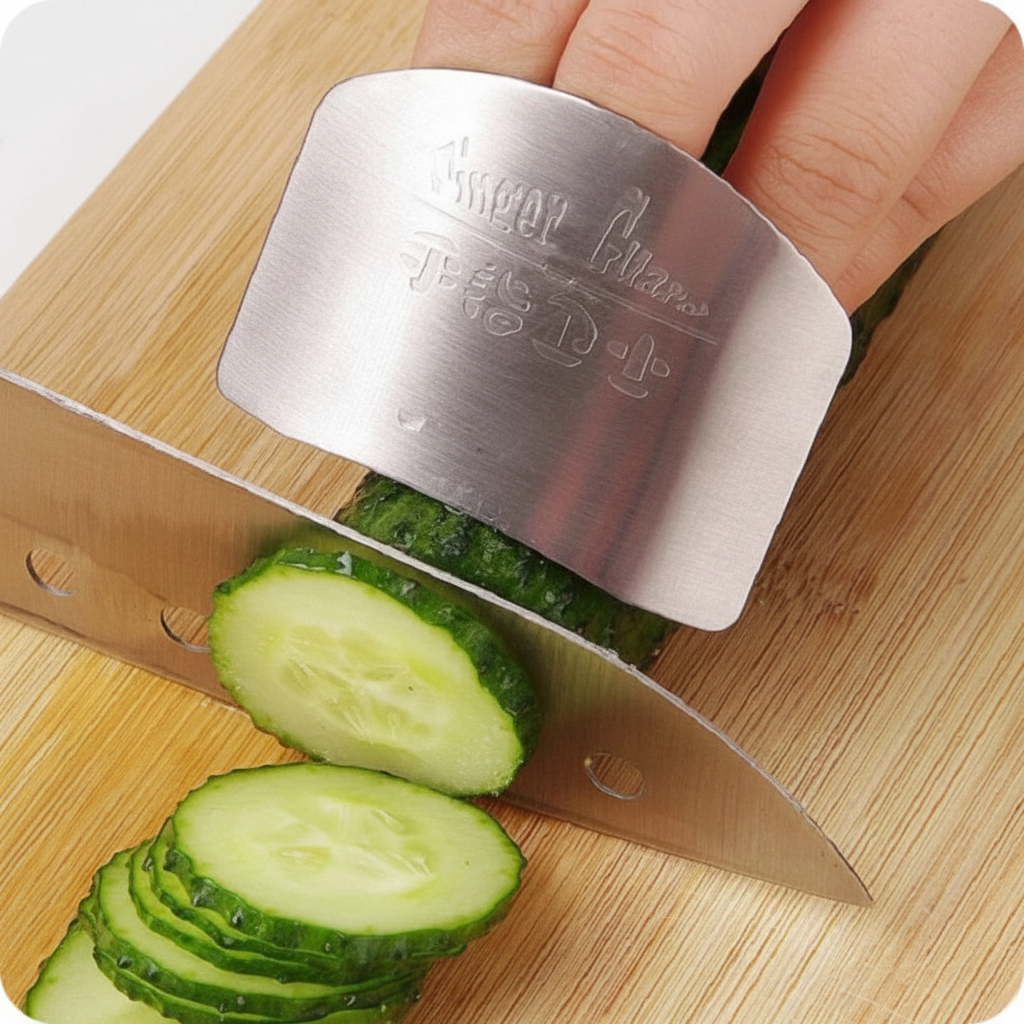 Buy 1 Get 2 Free Stainless Steel Finger Protector For Protect Fingers From Knife Cuts (3 Pcs)