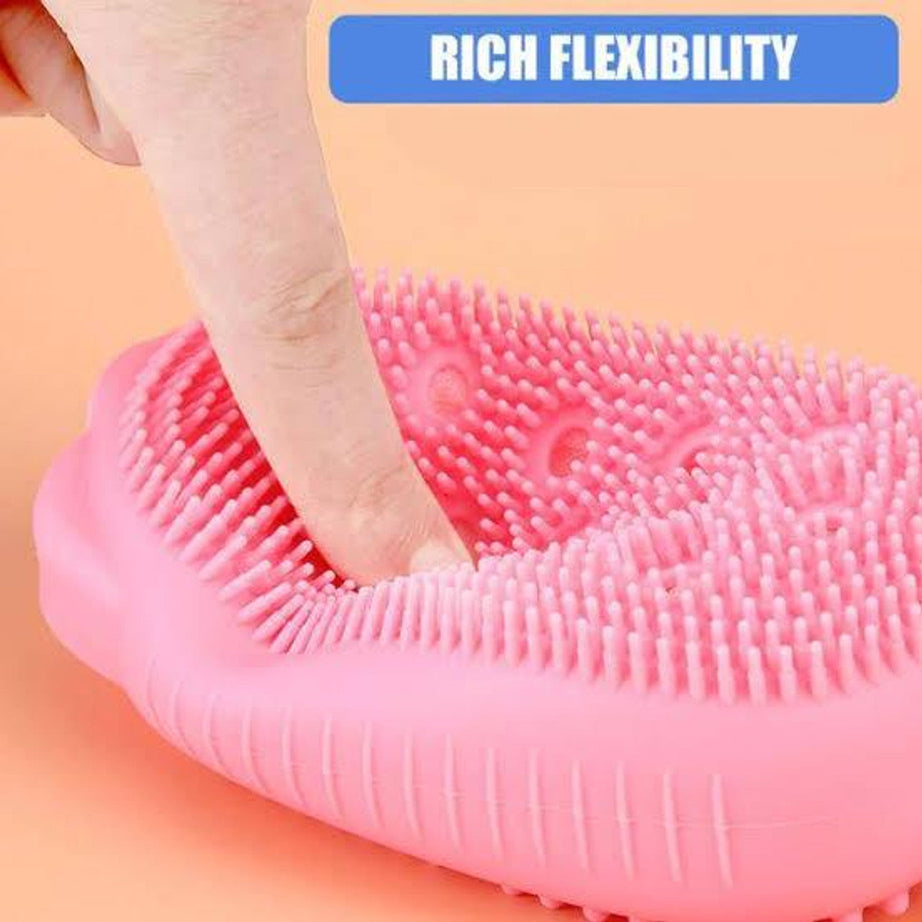 Silicone Body Scrubber Shower Exfoliating Sponge Bubble Bath Brush Massager Skin Cleaner with Box For Home and Outdoor Use