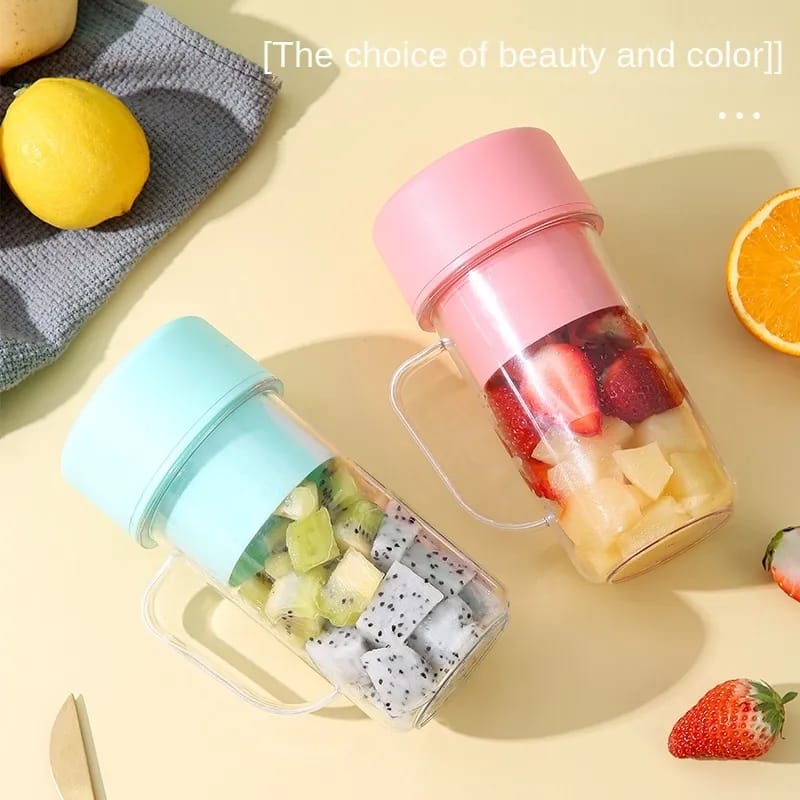 Portable Mini USB Rechargeable Juicer Blender with 6 Rotating Blades and Straw Cup For Effortlessly Blends Fruits, Veggies, and More