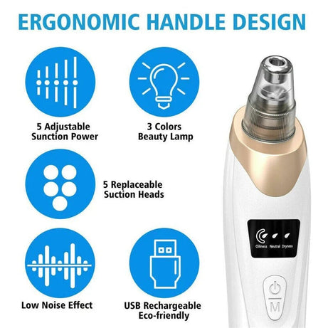 Multifunctional Cleaning Instrument For Pore Acne Pimple Removal and Vacuum Suction Facial Pore Cleaner