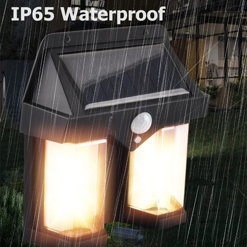 Dual Solar Motion Sensor Light Waterproof IP65 with Remote for Outdoor Home Garden Wall Compound Entrance Automatic Lamp