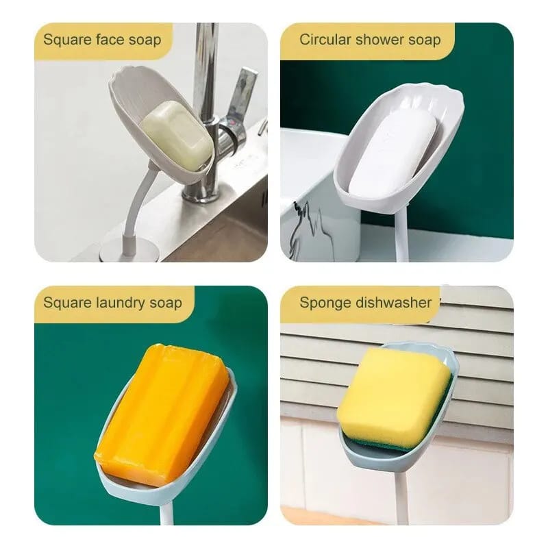 Pack of 3 Travel Soapbox Adjustable Soap Dish Creative Draining Wall Hanging Non-slip Soap Box Suitable For Kitchen Bath Free Punch Soapbox 3 Pcs
