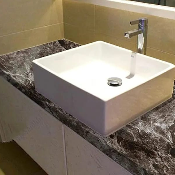 Brown Wall Paper Waterproof Heat Resistant Self Adhesive Anti Oil Kitchen Wallpaper Marble Sheet