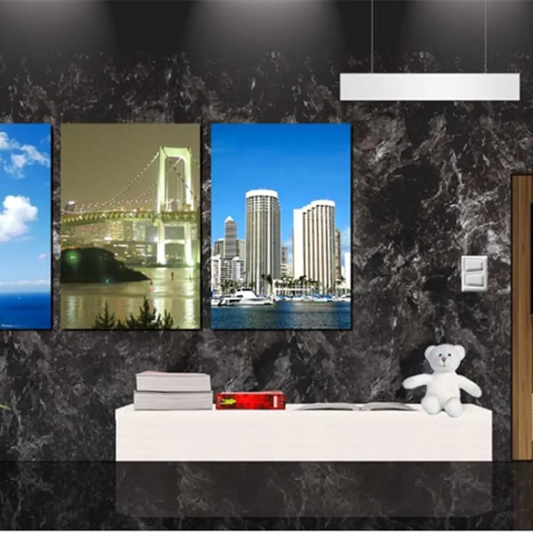 Brown Wall Paper Waterproof Heat Resistant Self Adhesive Anti Oil Kitchen Wallpaper Marble Sheet