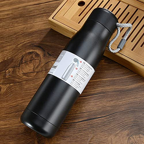 Stainless Steel Vacuum Insulated Double Walled Metal Water Bottle Keeps Cold And Hot, Leak-proof Lid with Carrying Loop