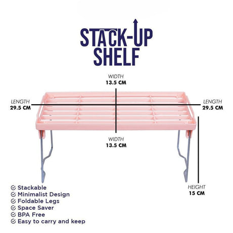 Shelf Organizer and Stack Up Rack for Kitchen or Home Use