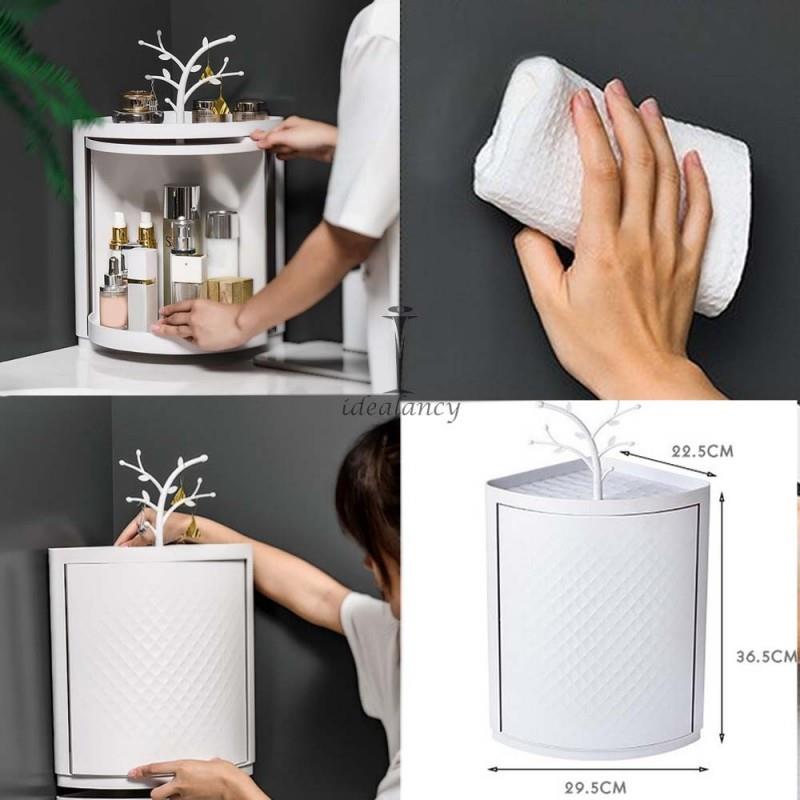 360 Degree Plastic Single and Double Layer Rotatable Corner Cabinet For Home Use