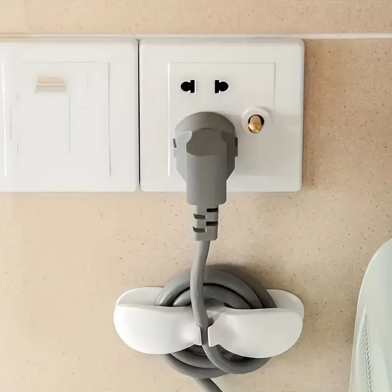 (Pack of 2) Wire Cable Organizer Clip Adhesive Cord Storage Wrapper Winder