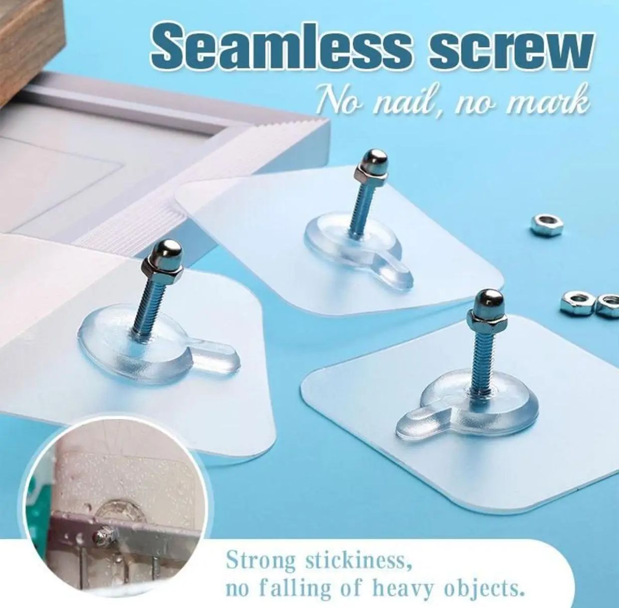 Punch Free Self Adhesive Screw Wall Hook For Home and Outdoor Use