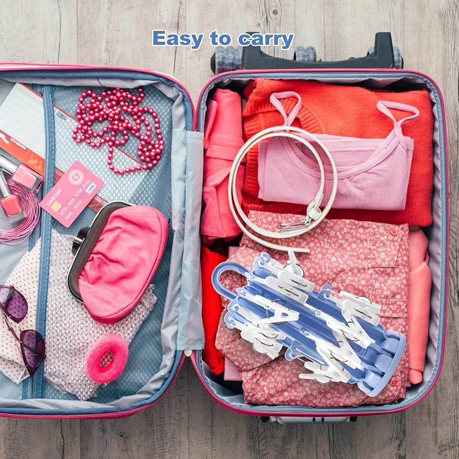 Portable 360 Degree Rotatable Folding Sock Quick Dryer Hanger for Washing Line Travel Towels and Baby Clothes