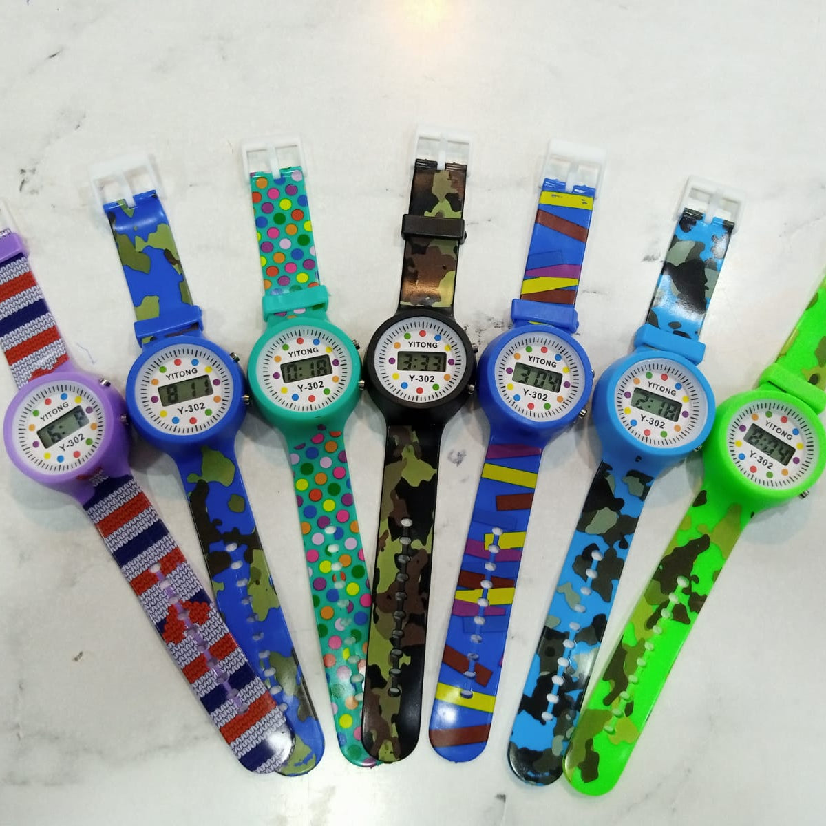 (Pack of 3) Fancy Yitong Y 302 Kids Plastic Digital Watch For Children