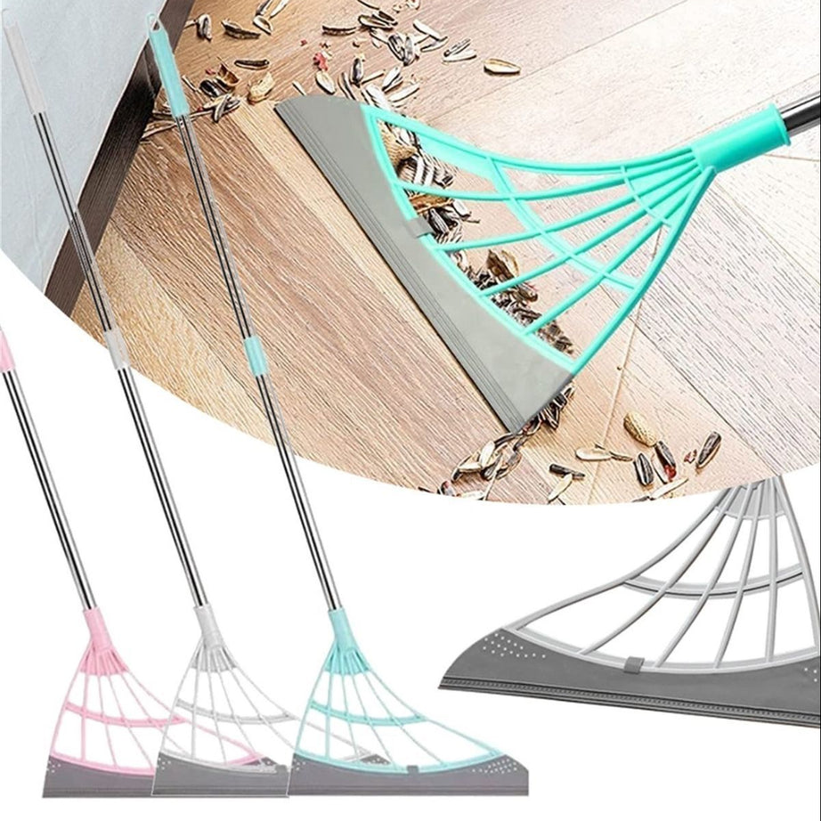 Plastic Silicone Wiper Broom Durable Floor and Glass Home Cleaning Tool with Long Handle