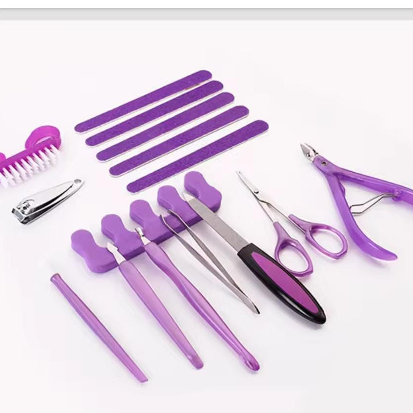 11 Pcs Set Clean Thick Hard Toenail Insert Nail Care Suction Dead Skin Removal Supplies Makeup Tools For Women