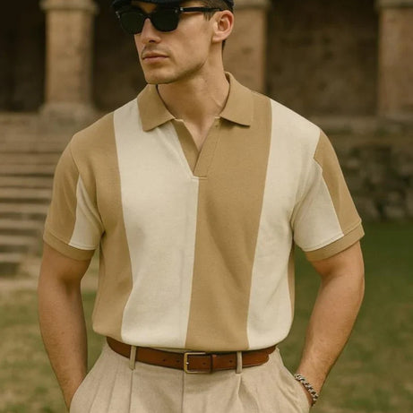 Vintage Riviera Polo – Brown & White