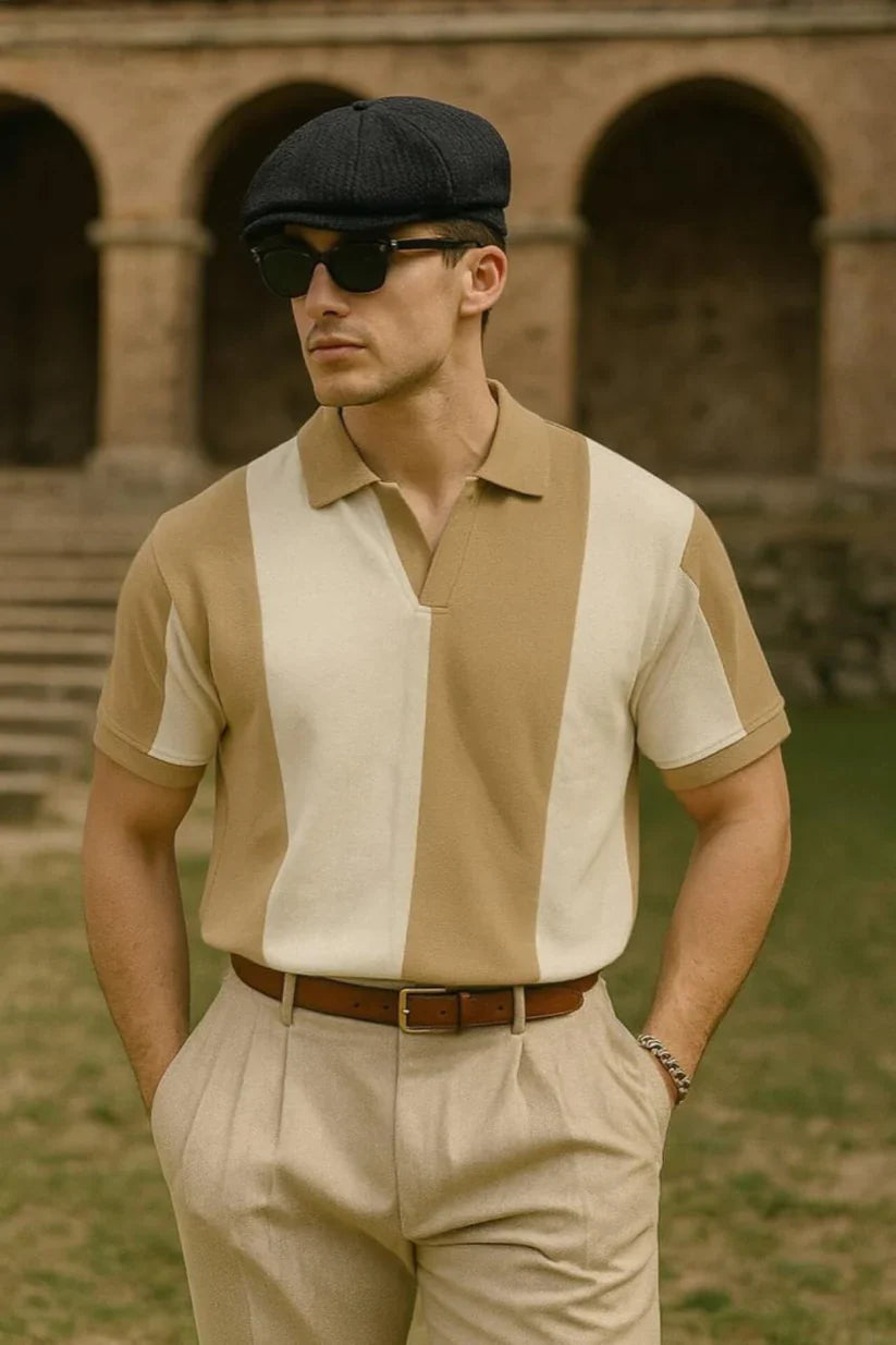 Vintage Riviera Polo – Brown & White