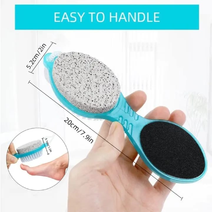 Pack of 2 – 4 in 1 Foot Scrubber | Pedicure Tool with Pumice, Brush, File & Buffer | Smooth Heels at Home