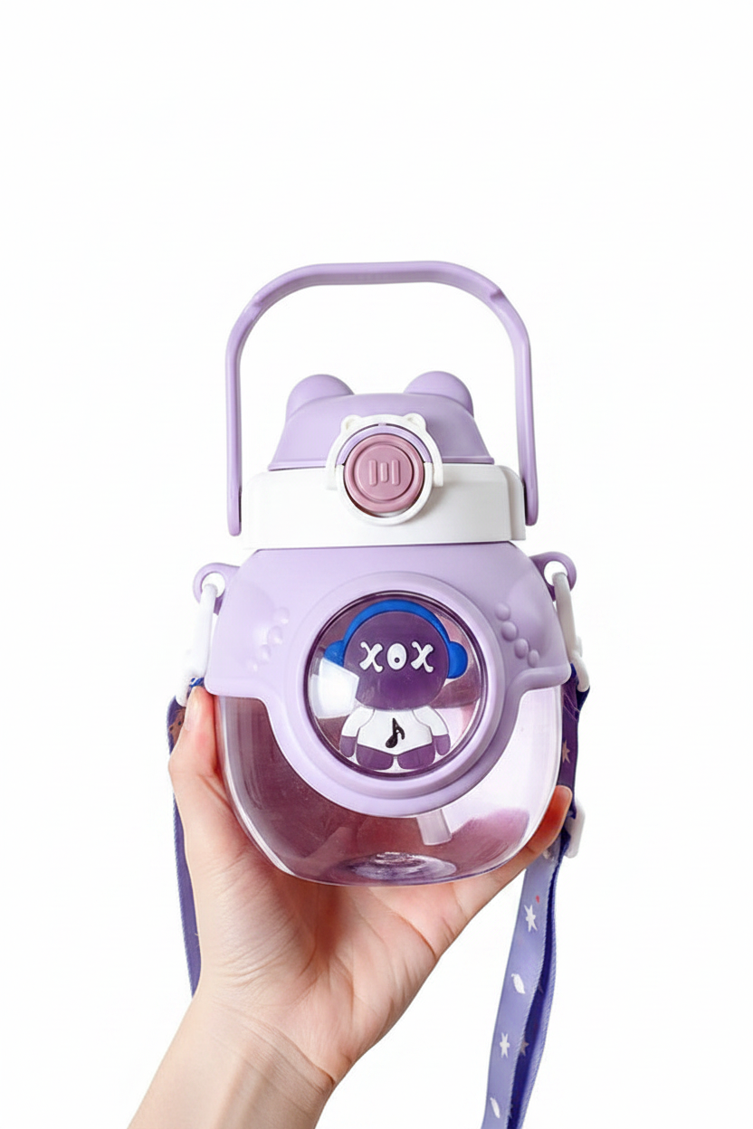 Gugu Bear Water Bottle – Cute Bear Design Tumbler with Straw & Handle | BPA-Free, Leakproof & Aesthetic
