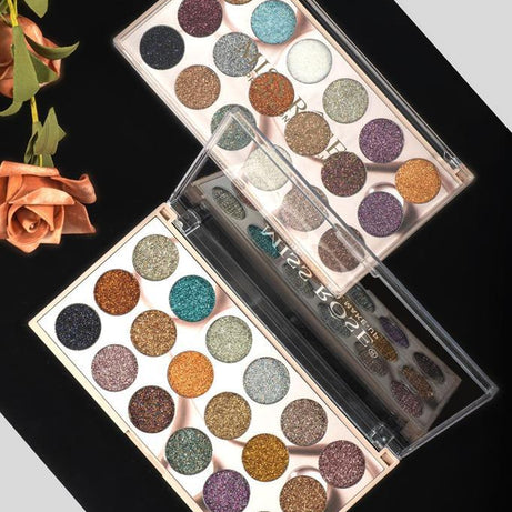 MISS ROSE 18-Color Sequin Glitter Eyeshadow Palette