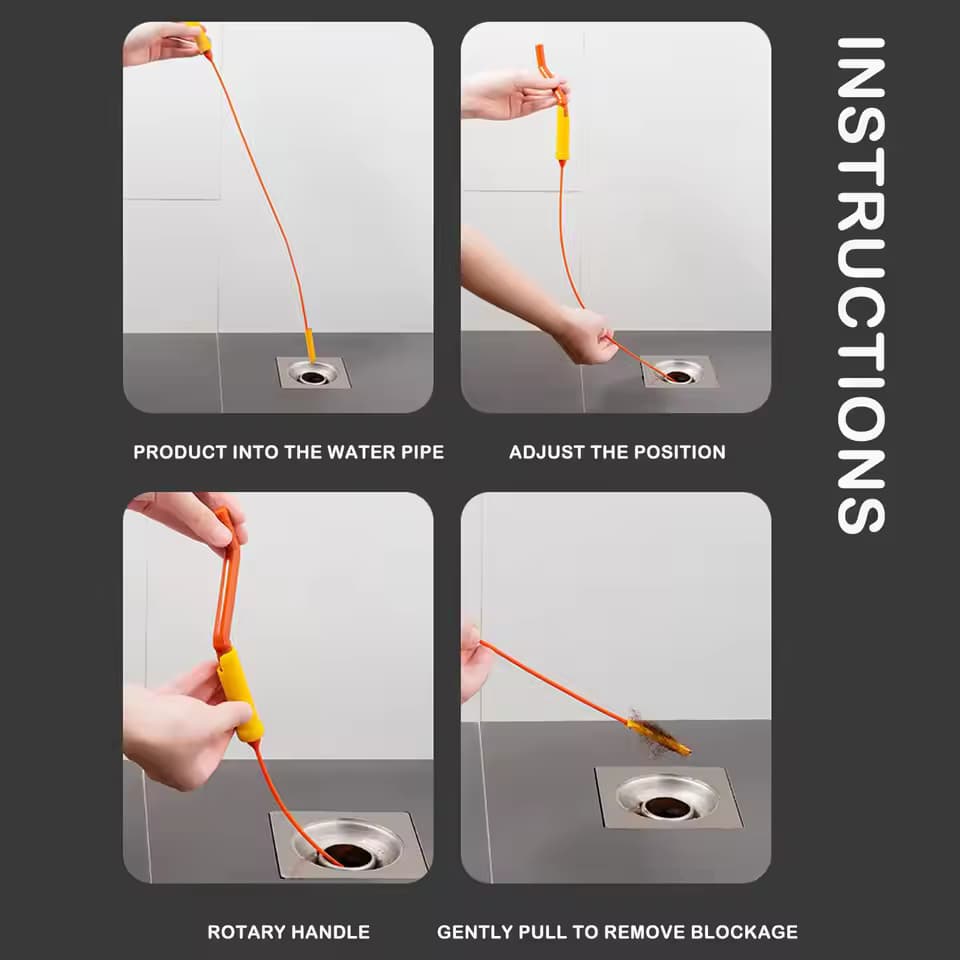 Flexisnake Drain Weasel Sink Snake Hair Clog Remover Tool