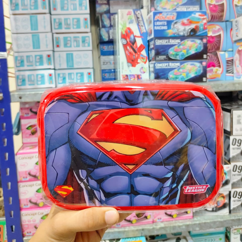 Cartoon Printed Kids Lunch Box with Free Spoon & Fork