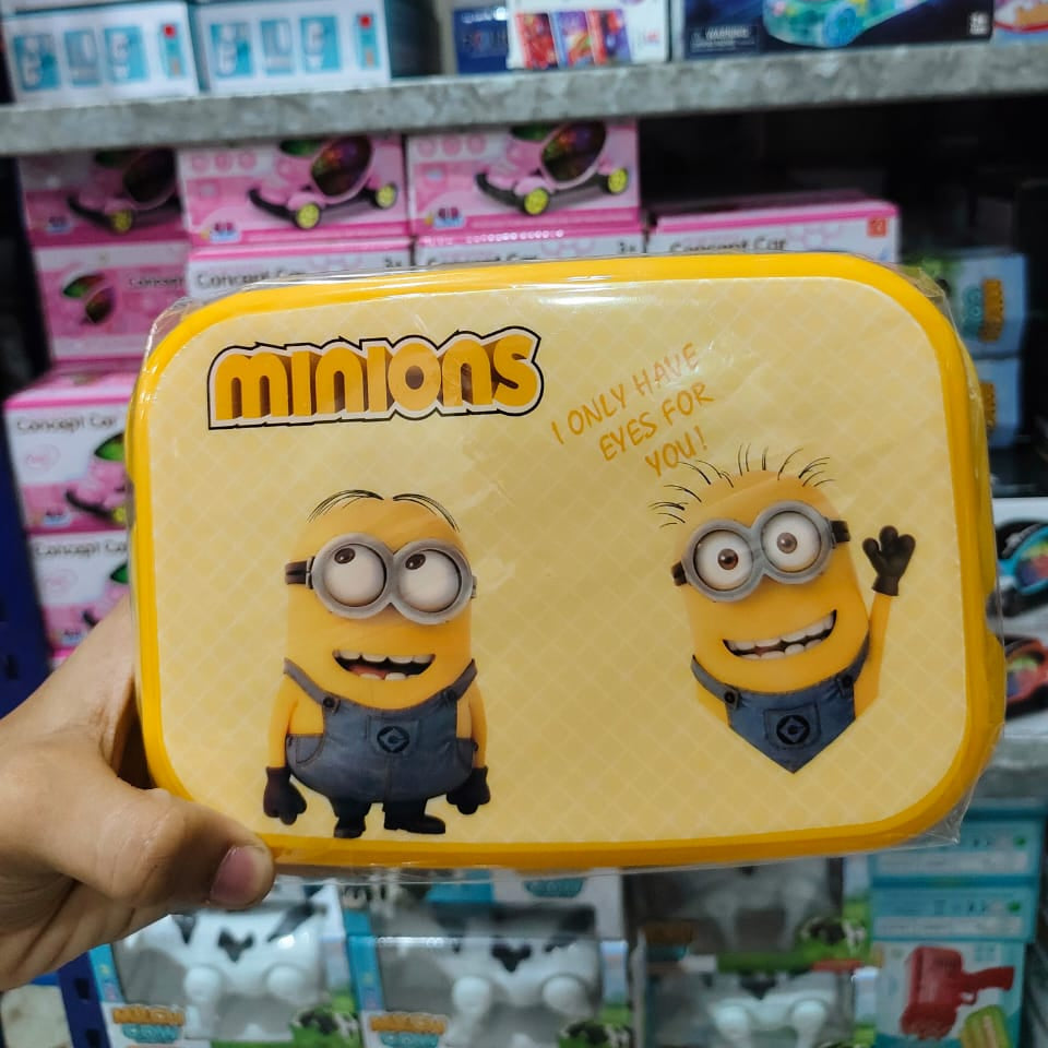 Cartoon Printed Kids Lunch Box with Free Spoon & Fork