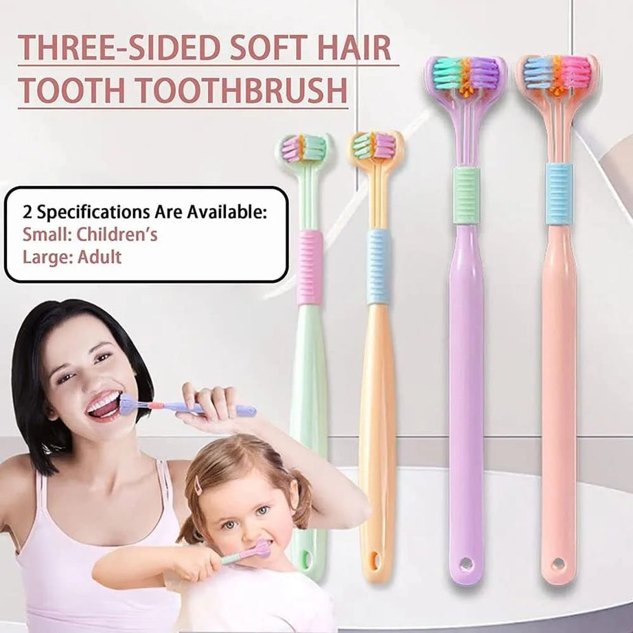 Buy 1 get 1 Free 3-Sided Toothbrush – Soft, Smart & Super Efficient