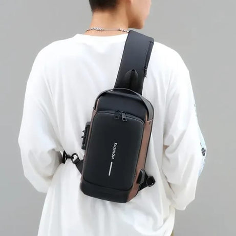 Anti-Theft Waterproof Crossbody Bag with USB Port With Num Lock
