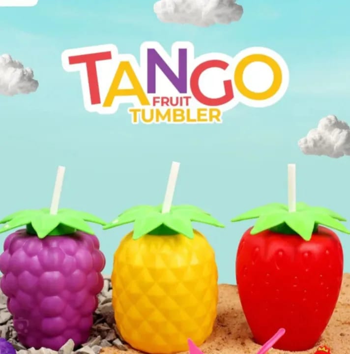 Buy 1 get 2 Free Offer Colourful Fruit Shape Juice Glass with White Straw