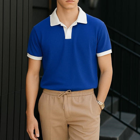 White Coat Collar Polo Shirt