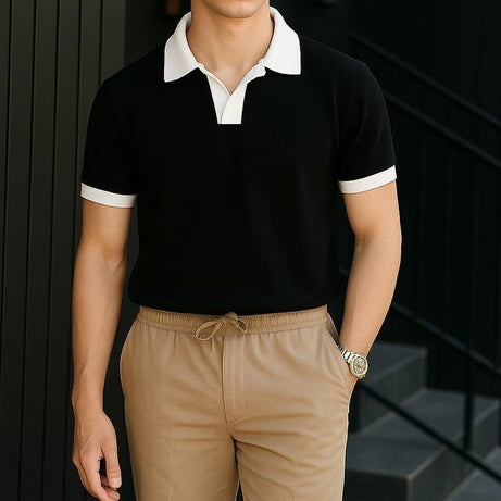 White Coat Collar Polo Shirt