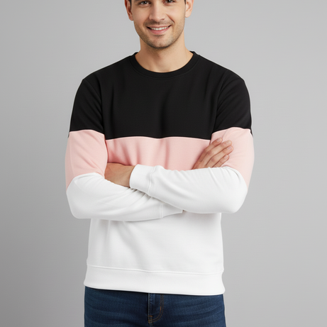 Black Pink and White Block Unisex Sweatshirt