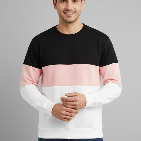 Black Pink and White Block Unisex Sweatshirt