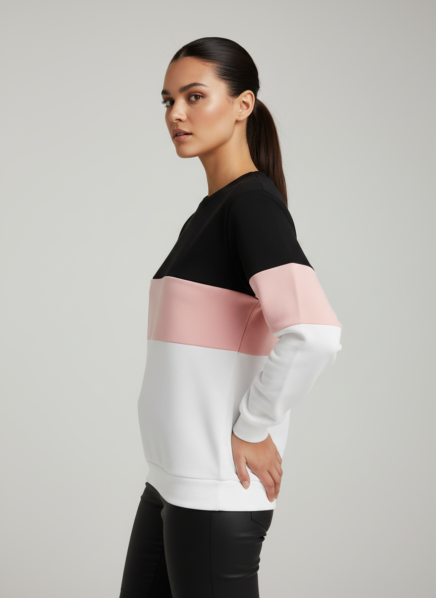 Black Pink and White Block Unisex Sweatshirt