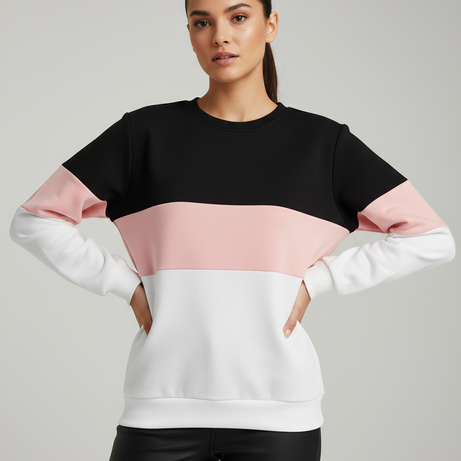 Black Pink and White Block Unisex Sweatshirt