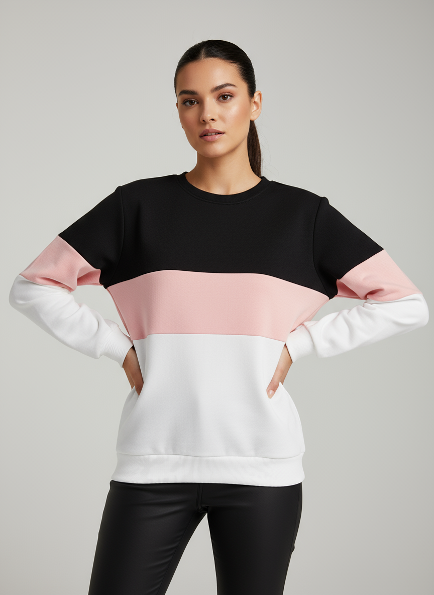 Black Pink and White Block Unisex Sweatshirt