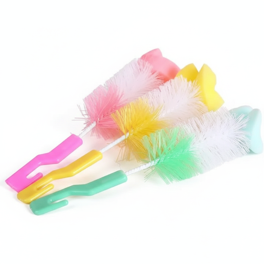 Set Of 3 Baby Bottle Brush with Nipple Cleaner
