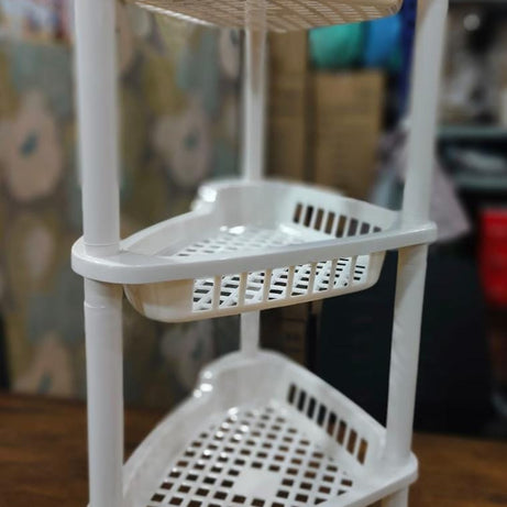 Corner Shape 3-Layer Multipurpose Storage Trolley & Rack