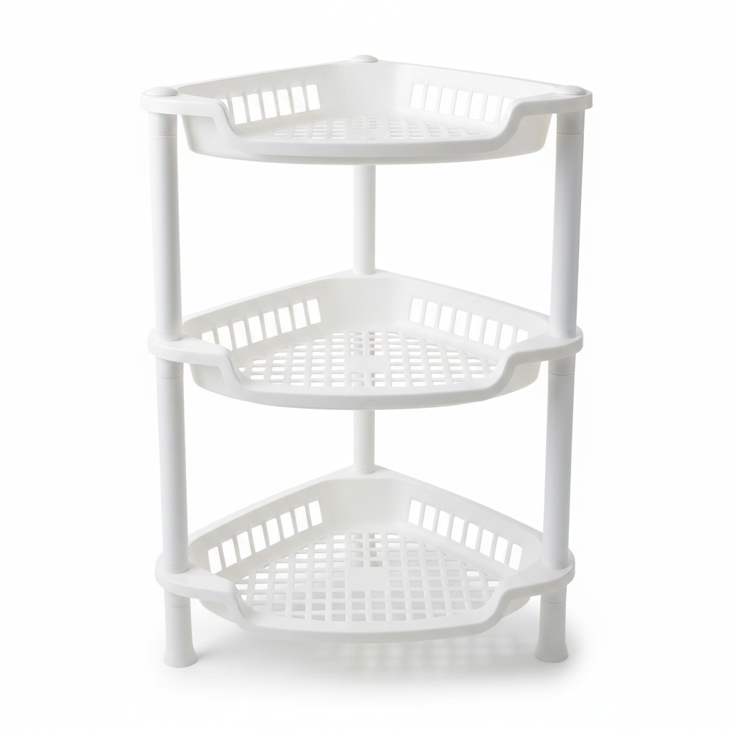 Corner Shape 3-Layer Multipurpose Storage Trolley & Rack