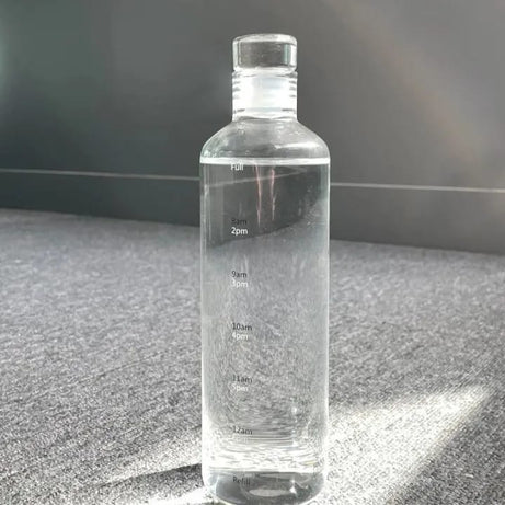 New Plastic Water Bottle with Time Marker – Creative Large Capacity Leakproof Drink Bottle